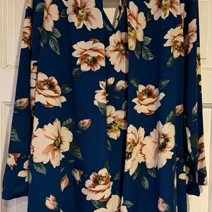 Peach Love California Floral Long Sleeve Dress